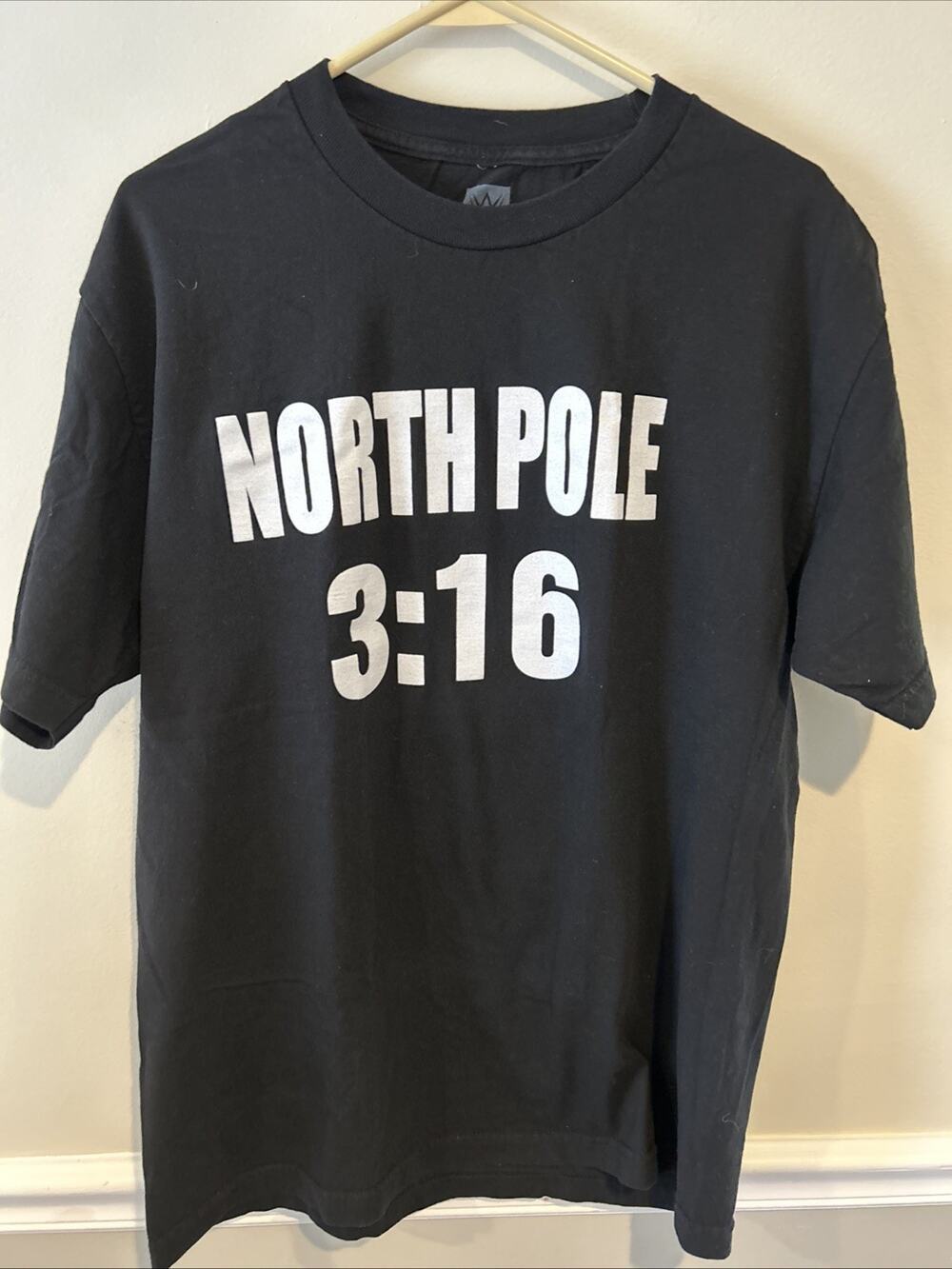 Stone Cold Steve Austin North Pole 3:16 WWE Authentic Mens Black Shirt Large